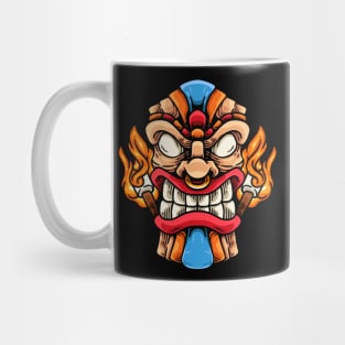 Tiki Mask And Fire Mug